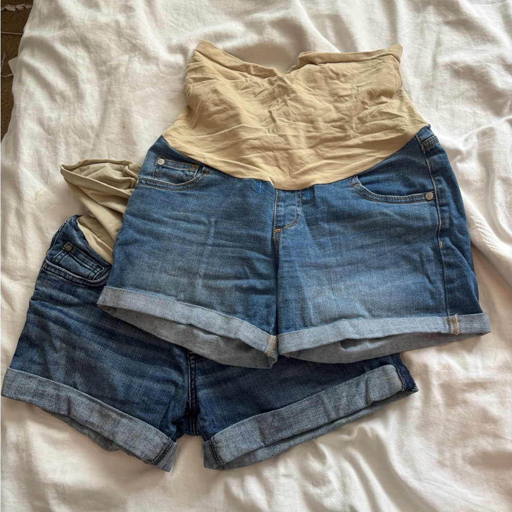 Maternity BUNDLE Jean denim shorts size small medium